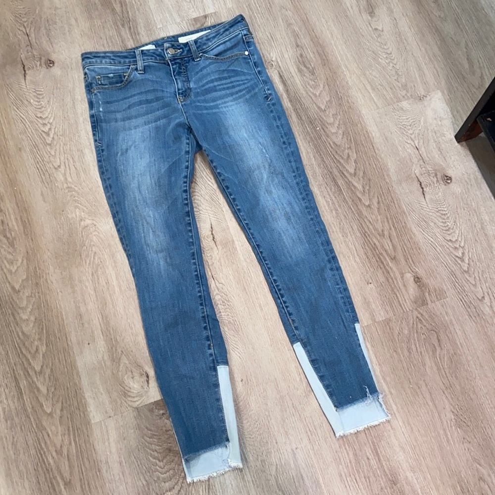 Pilcro and The Letterpress Anthropologie Script Hi Low Jeans - Picture 1 of 7